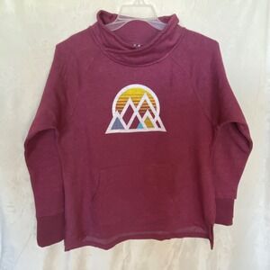 Ouray Women's Funnel Neck Pullover‎ Sweatshirt Maroon Heathered Mountain Large